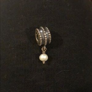 Hanging pearl pandora charm